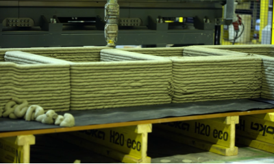 Printing of the bridges in the 3D concrete printing factory in Eindhoven